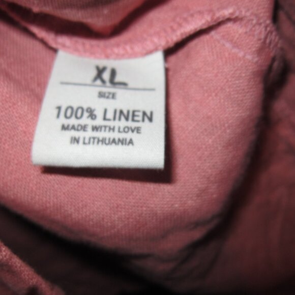 Love and Confuse Lithuania Sz XL 100% Pure Linen Blazer Jacket Oversized Pockets - Picture 3 of 3